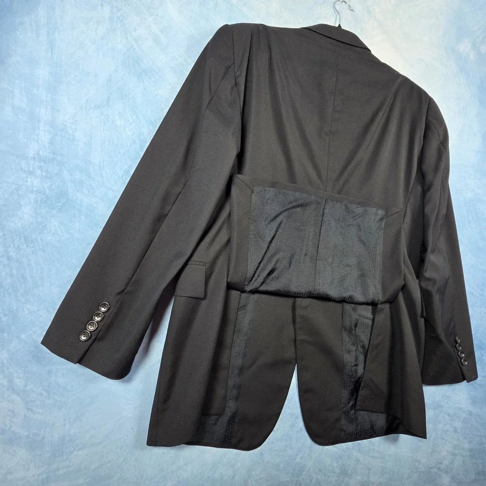 Gucci Mens Black 100% Wool 2 Button Blazer Sport Coat Jacket Size 54R Italy